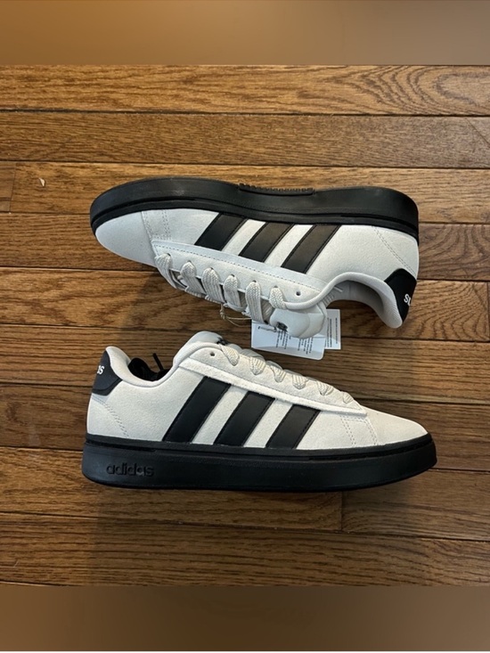 Adidas Grand Court Alpha Leather Sneakers Light Gray & Black Men’s Size 7.5 main image 7